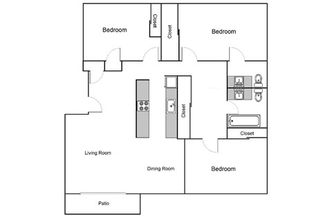 Three Bedroom A at Cascade Vista, Portland
